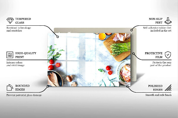 Skärbräda glas modern Ingredienser i köket