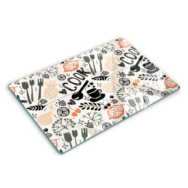 Skärbräda glas modern Kökstema ritning