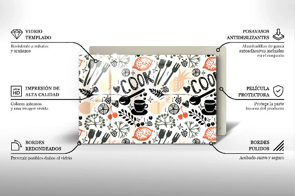 Skärbräda glas modern Kökstema ritning