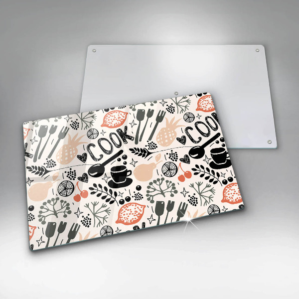 Skärbräda glas modern Kökstema ritning