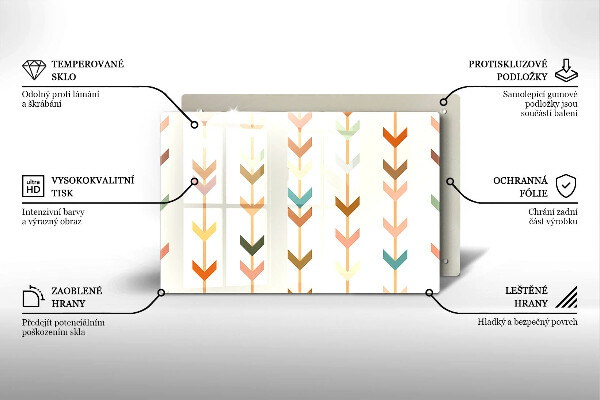 Skärbräda glas modern Geometriska element