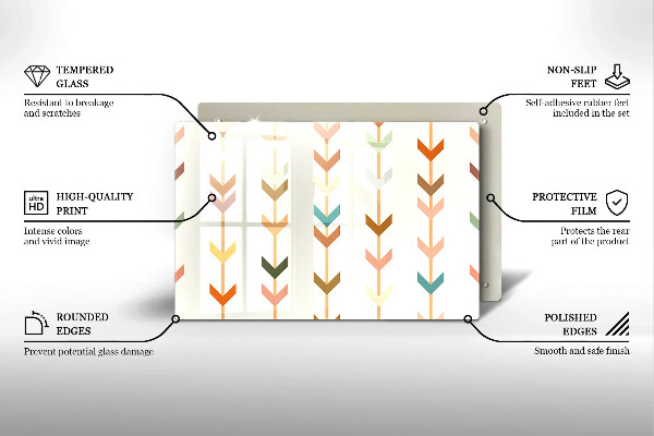 Skärbräda glas modern Geometriska element