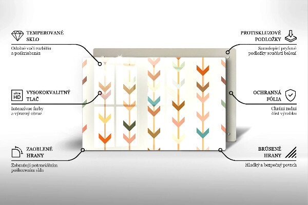 Skärbräda glas modern Geometriska element