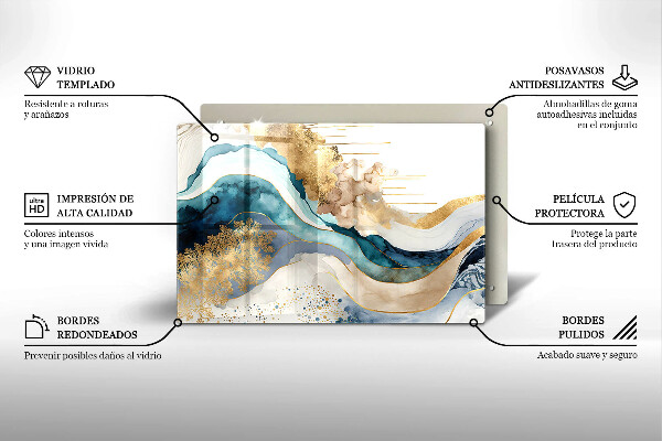 Skärbräda glas modern Färgad marmor