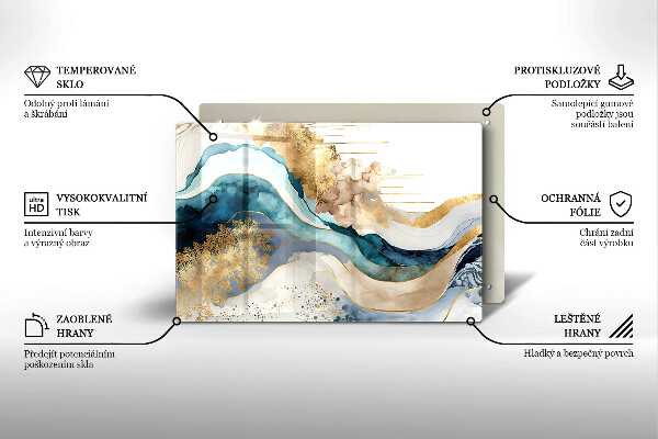 Skärbräda glas modern Färgad marmor