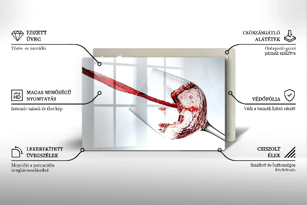Skärbräda glas modern Rött vin