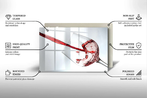 Skärbräda glas modern Rött vin