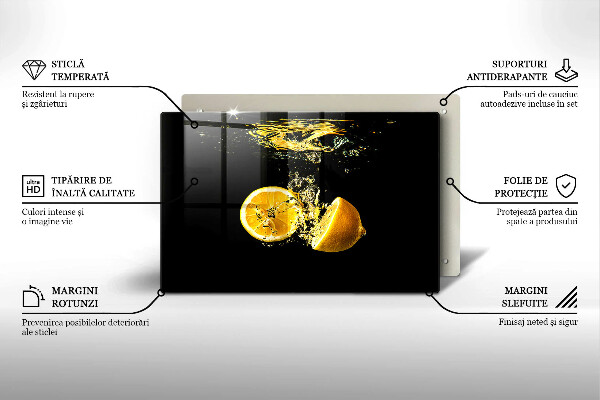 Skärbräda glas modern Saftig citronfrukt