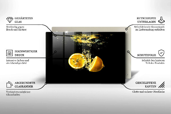 Skärbräda glas modern Saftig citronfrukt