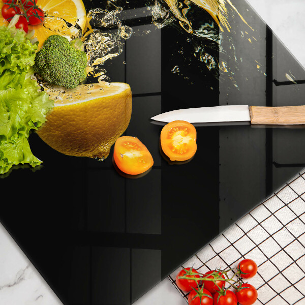 Skärbräda glas modern Saftig citronfrukt