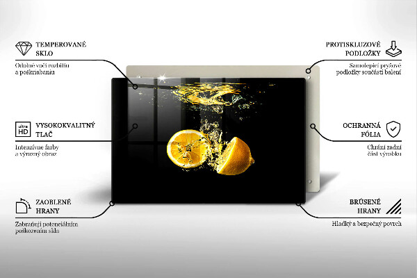 Skärbräda glas modern Saftig citronfrukt