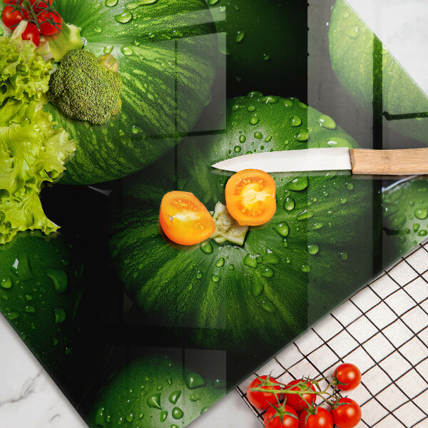 Skärbräda glas modern Gröna pumpor