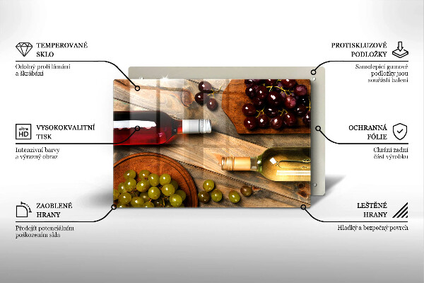 Skärbräda glas modern Vinflaskor och druvor