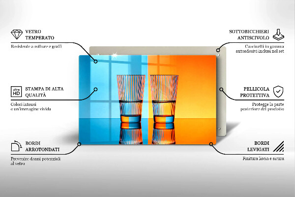 Skärbräda glas modern Två glas vatten