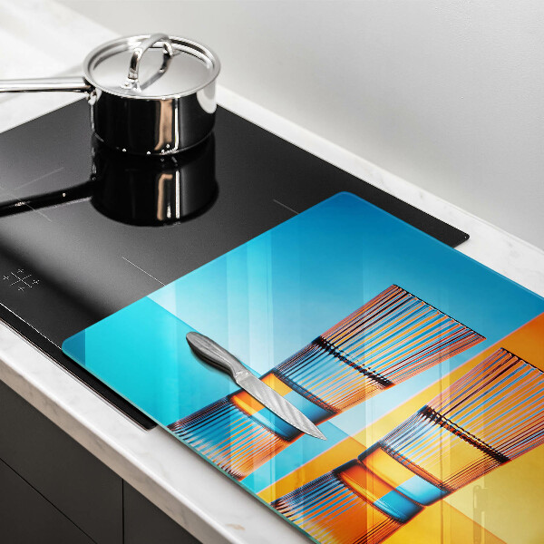 Skärbräda glas modern Två glas vatten