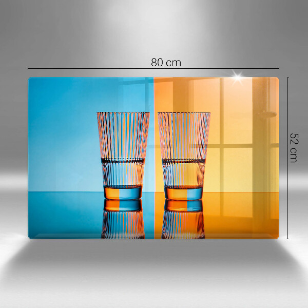 Skärbräda glas modern Två glas vatten