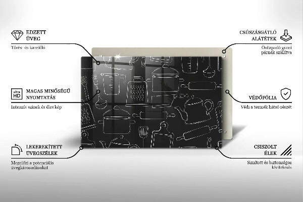 Skärbräda glas modern Rita kökstillbehör