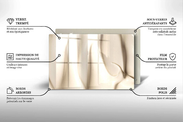 Skärbräda glas modern Krämig glass