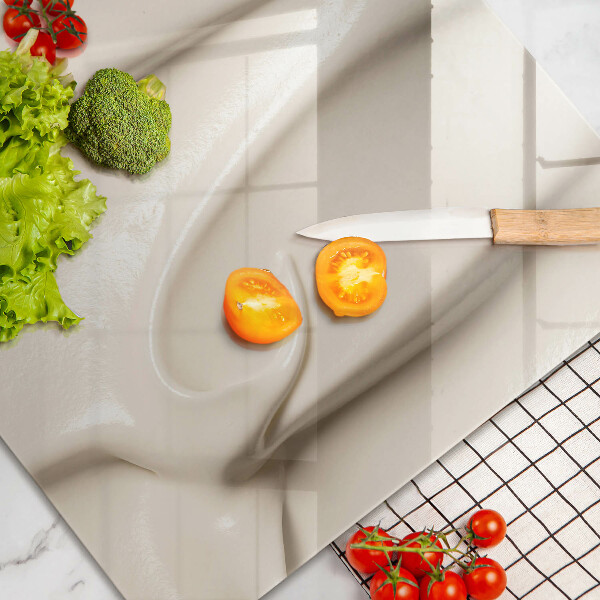 Skärbräda glas modern Krämig glass