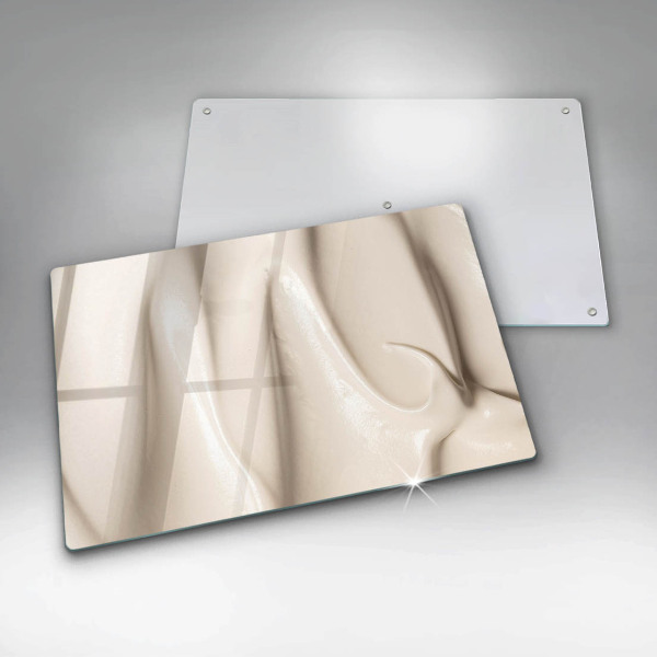 Skärbräda glas modern Krämig glass