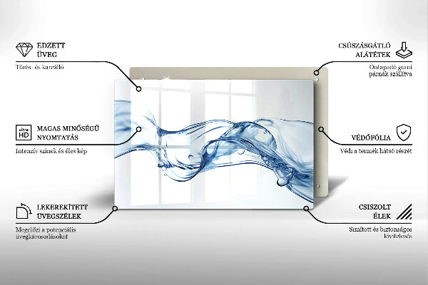 Skärbräda glas modern Kristallklart vatten