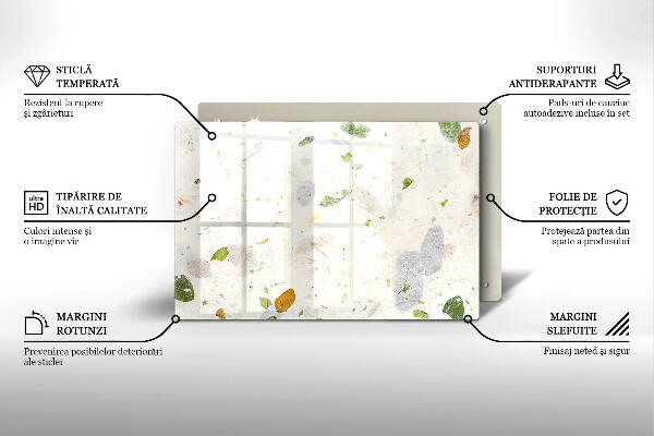 Skärbräda glas modern Fallande löv