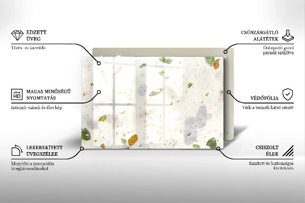 Skärbräda glas modern Fallande löv