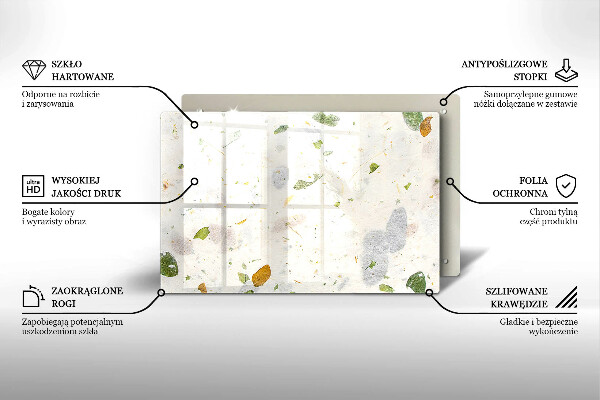 Skärbräda glas modern Fallande löv