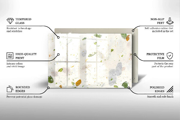 Skärbräda glas modern Fallande löv