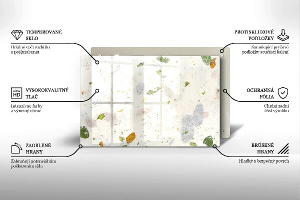 Skärbräda glas modern Fallande löv