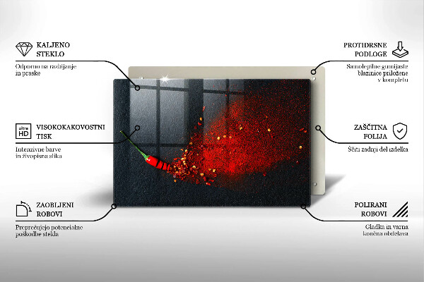 Skärbräda glas modern Chilipeppar