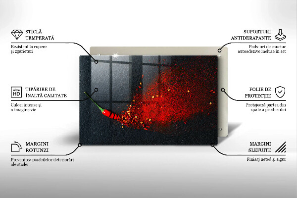 Skärbräda glas modern Chilipeppar
