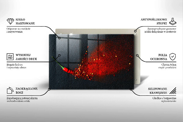 Skärbräda glas modern Chilipeppar