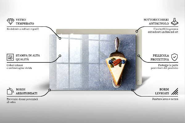 Skärbräda glas modern En bit tårta