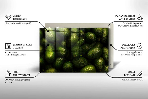 Skärbräda glas modern Avokado frukt