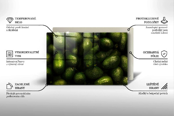 Skärbräda glas modern Avokado frukt