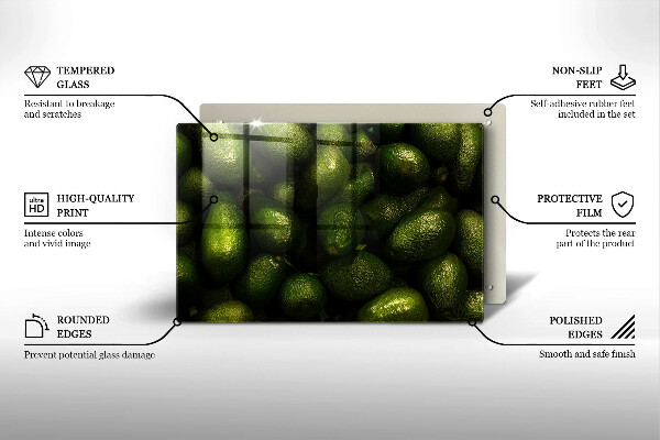 Skärbräda glas modern Avokado frukt