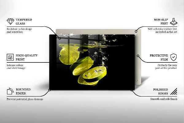 Skärbräda glas modern Lime i vatten