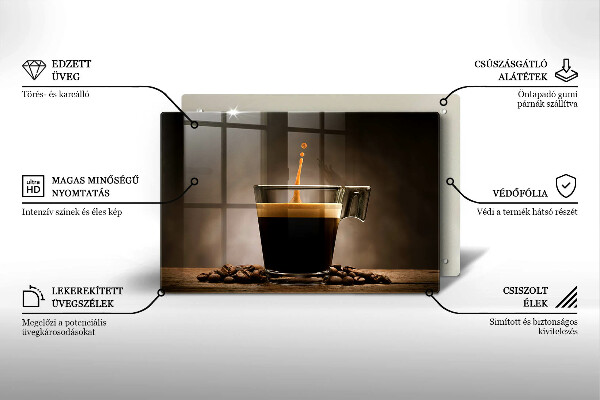 Skärbräda glas modern Glas och kaffebönor