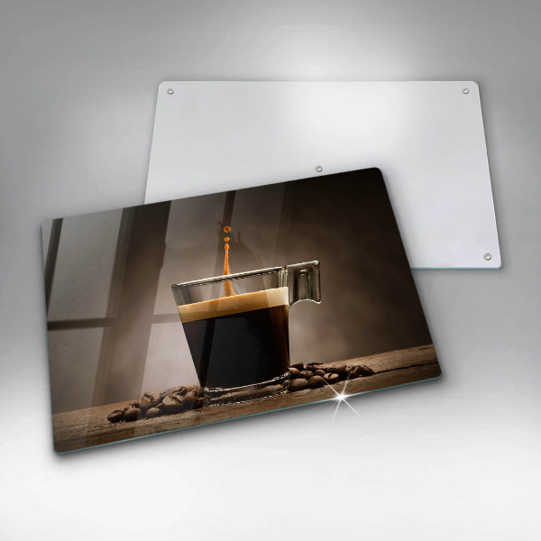 Skärbräda glas modern Glas och kaffebönor