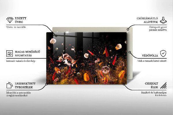 Skärbräda glas modern Heta kryddor