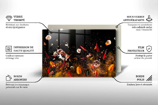 Skärbräda glas modern Heta kryddor