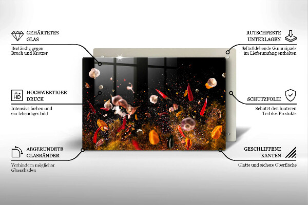 Skärbräda glas modern Heta kryddor