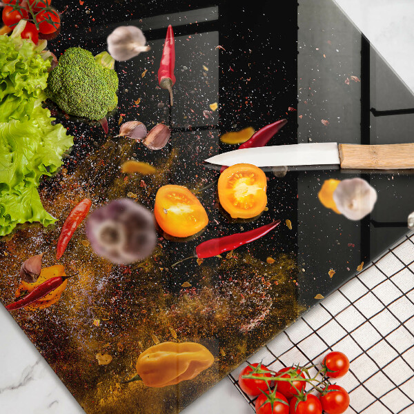 Skärbräda glas modern Heta kryddor