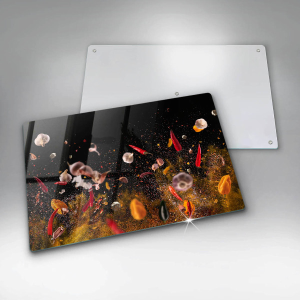 Skärbräda glas modern Heta kryddor