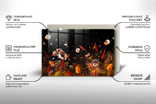 Skärbräda glas modern Heta kryddor