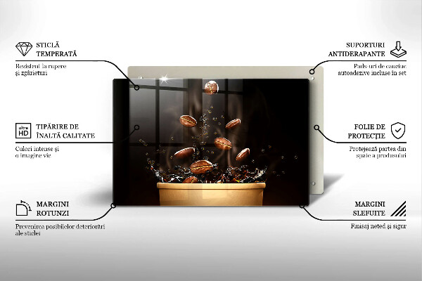 Skärbräda glas modern Heta kaffebönor