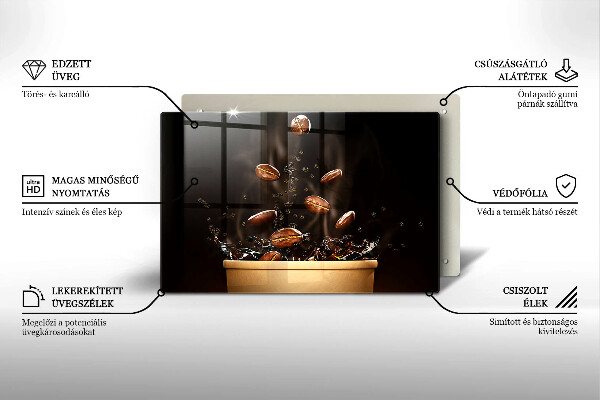 Skärbräda glas modern Heta kaffebönor
