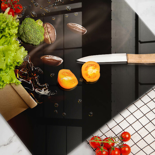 Skärbräda glas modern Heta kaffebönor