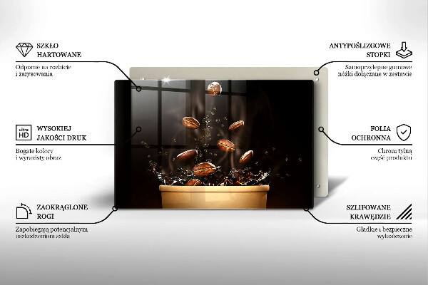 Skärbräda glas modern Heta kaffebönor